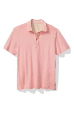 Tommy Bahama Laurito Beach Linen-Blend Polo In Dubarry Coral Heather