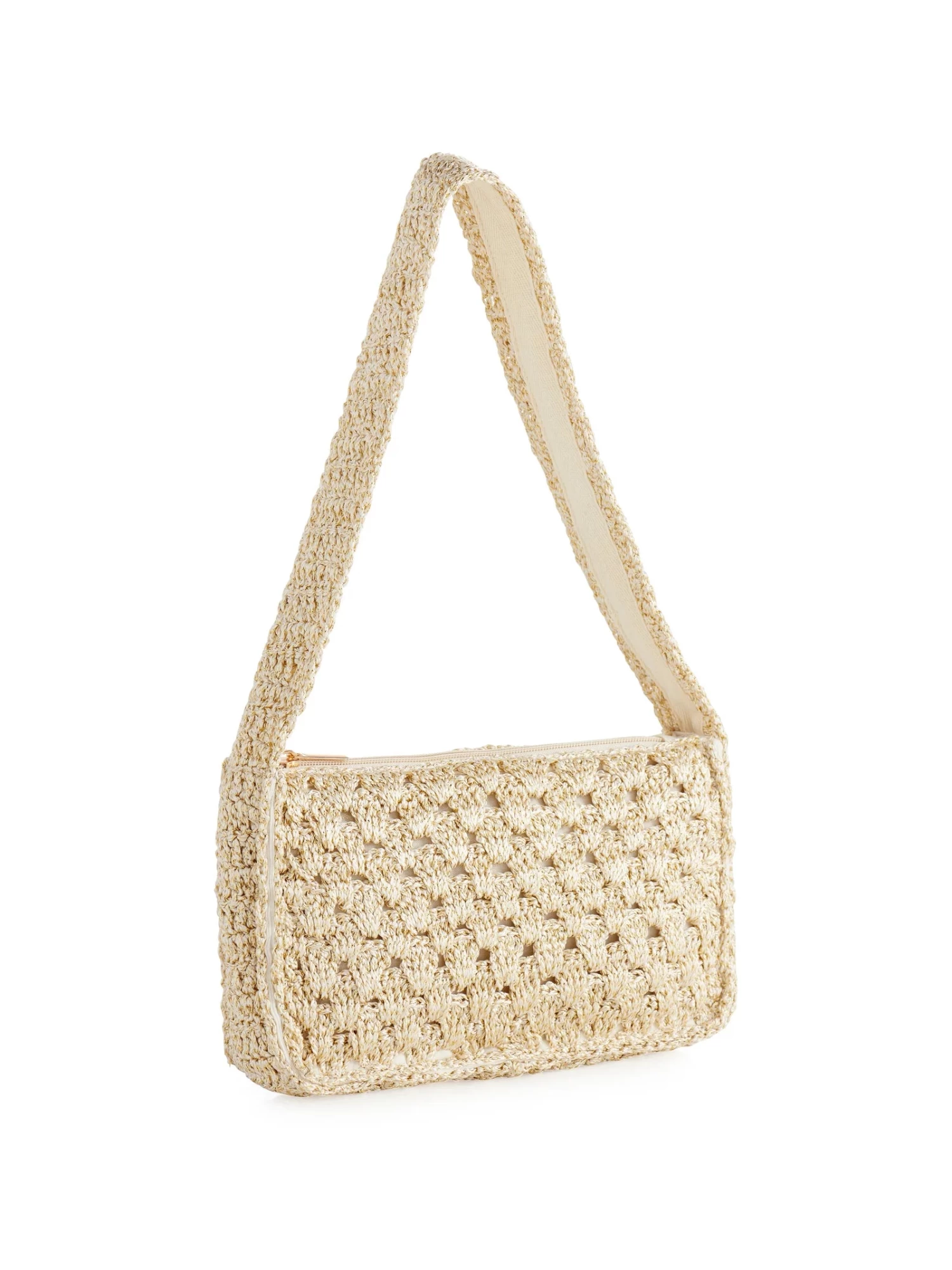 Luna Crochet Shoulder Bag In Natural