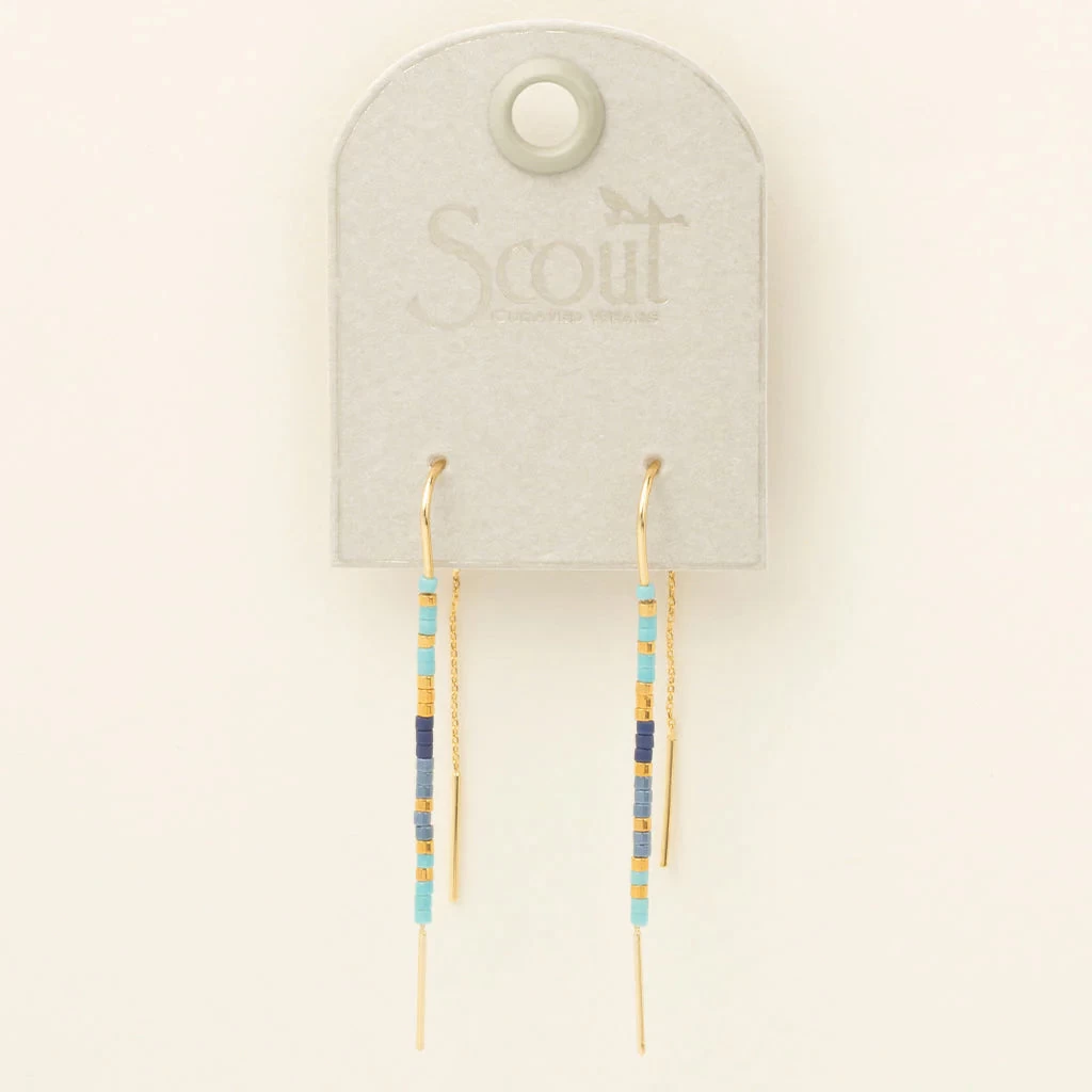 Thread Earrings In Cobalt Gold - Image 3