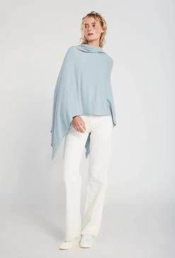 Terri Triangle Poncho In Light Blue