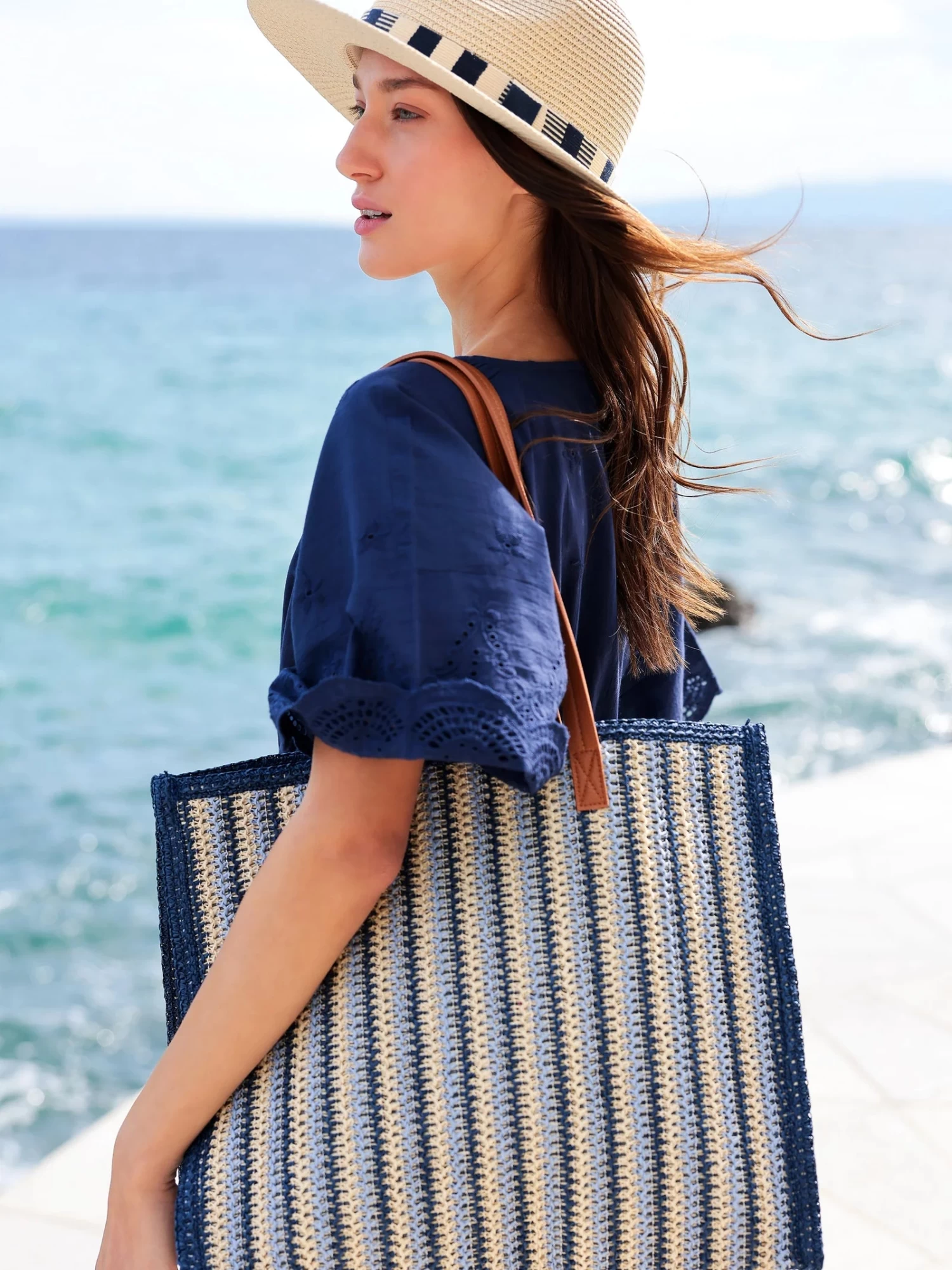Maya Tote In Blue - Image 3