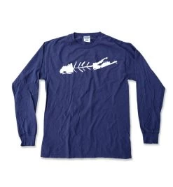 LI Fish Long Sleeve Crew In Navy
