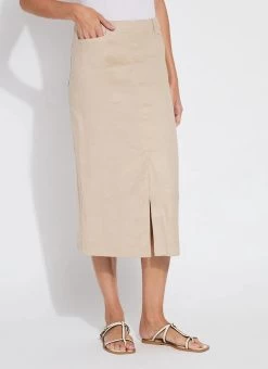 Nixie Linen Long Pencil Skirt