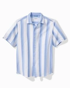 Tommy Bahama Nova Wave Marina Stripe Shirt In Big Sky Blue