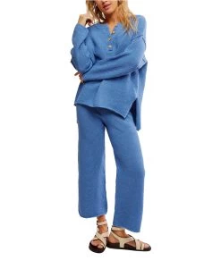 FREE PEOPLE Summer Blue Heather Hailey Set