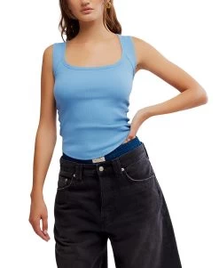 FREE PEOPLE Hummingbird Tee In Allure Blue