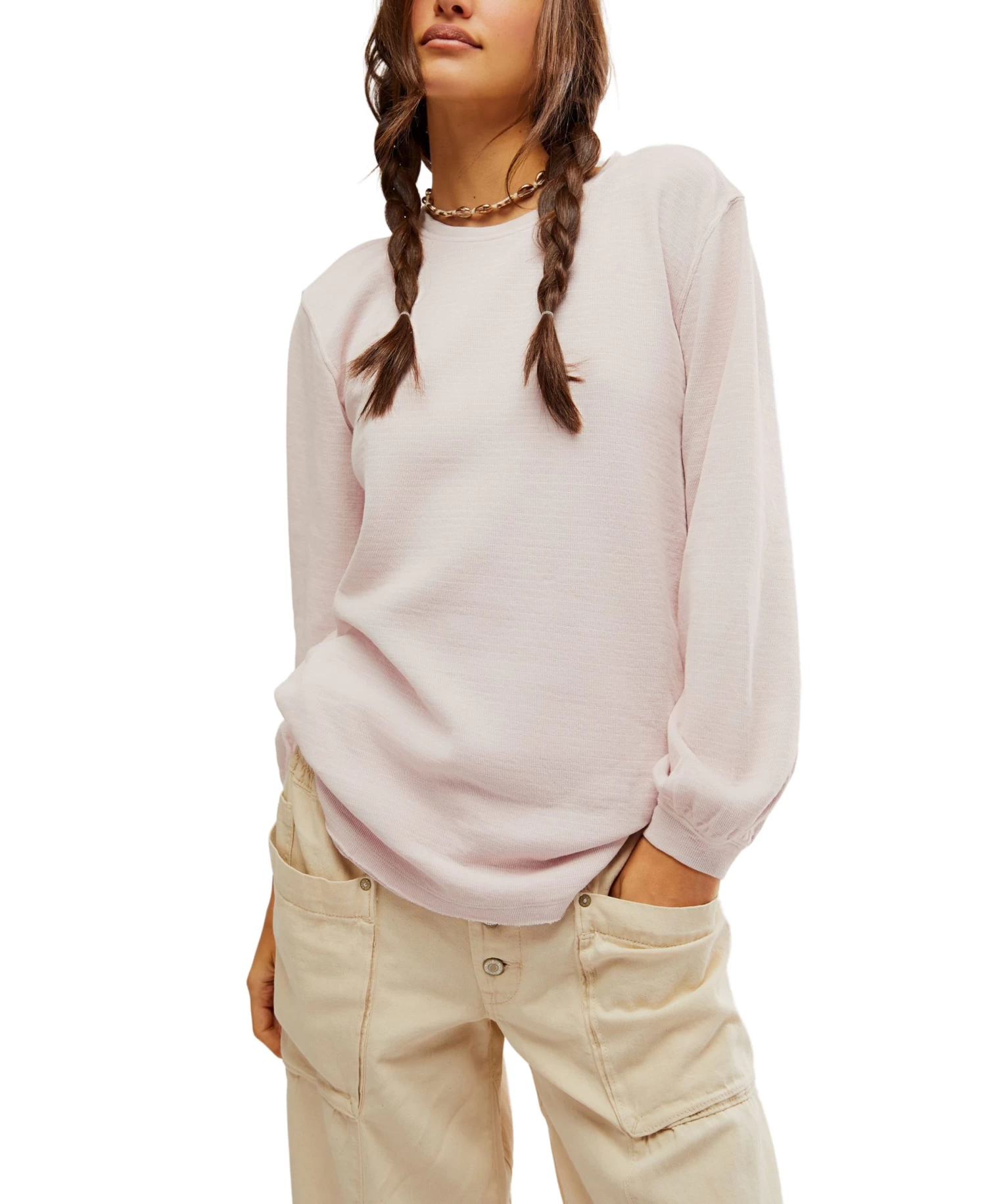 FREE PEOPLE Soul Song Tee In Lavender Light