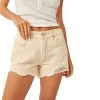FREE PEOPLE Now Or Never Denim Shorts In Ecru