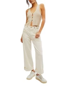 FREE PEOPLE Palmer Cuffed Jean In Neutral