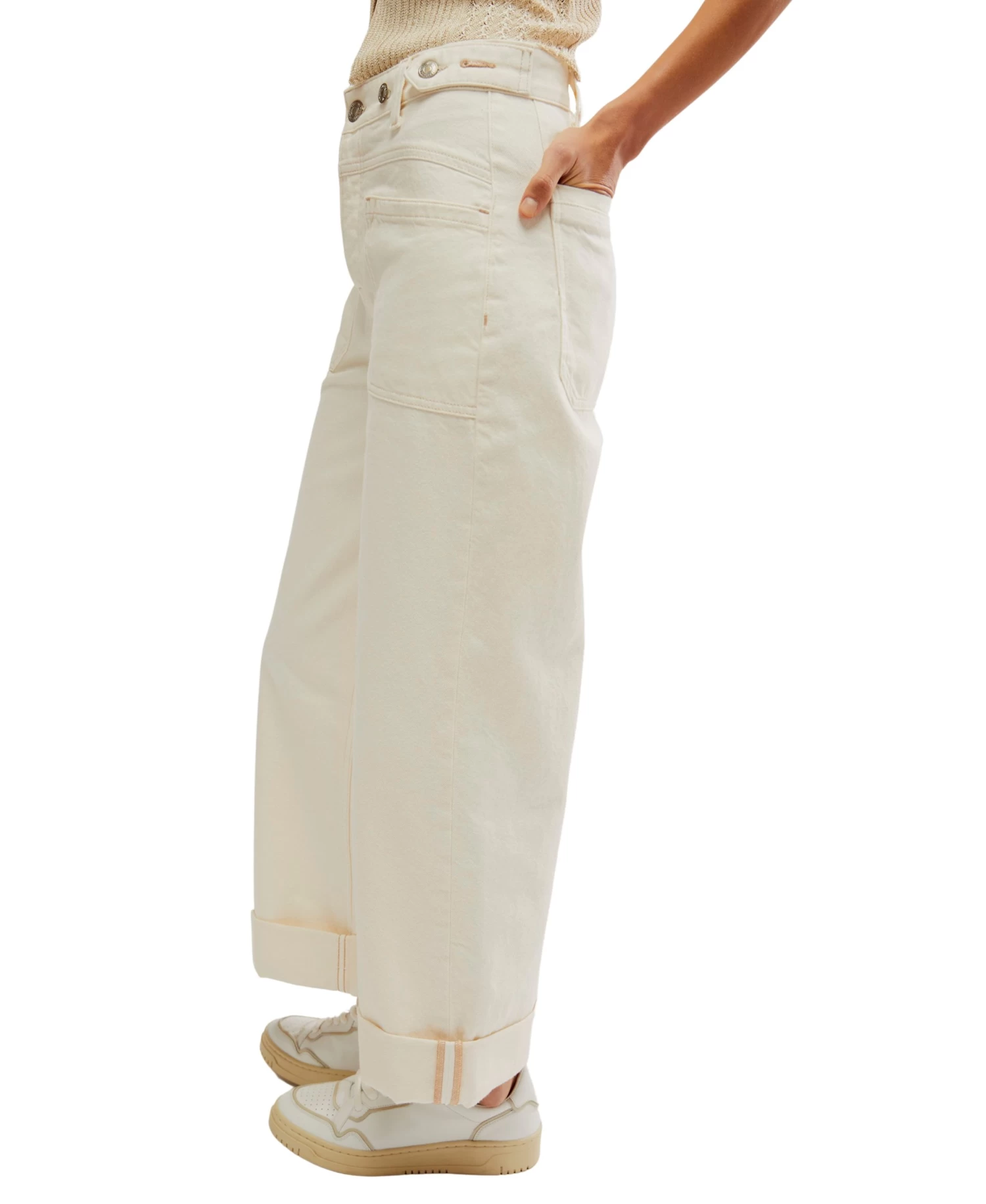 FREE PEOPLE Palmer Cuffed Jean In Neutral - Image 3