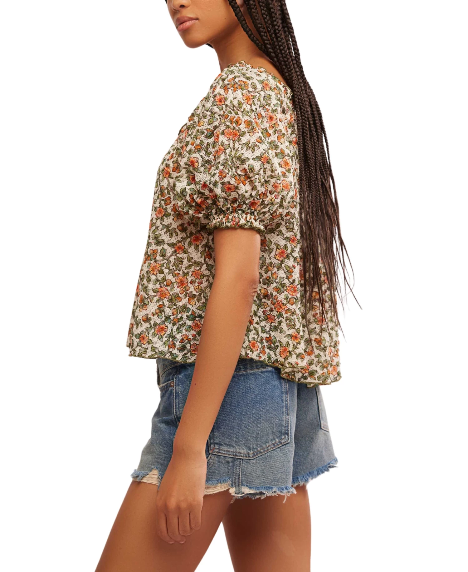 FREE PEOPLE Astra Peasant Top In Daisy - Image 3