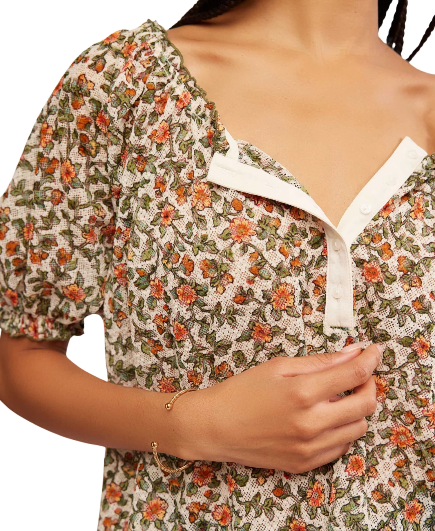 FREE PEOPLE Astra Peasant Top In Daisy - Image 4