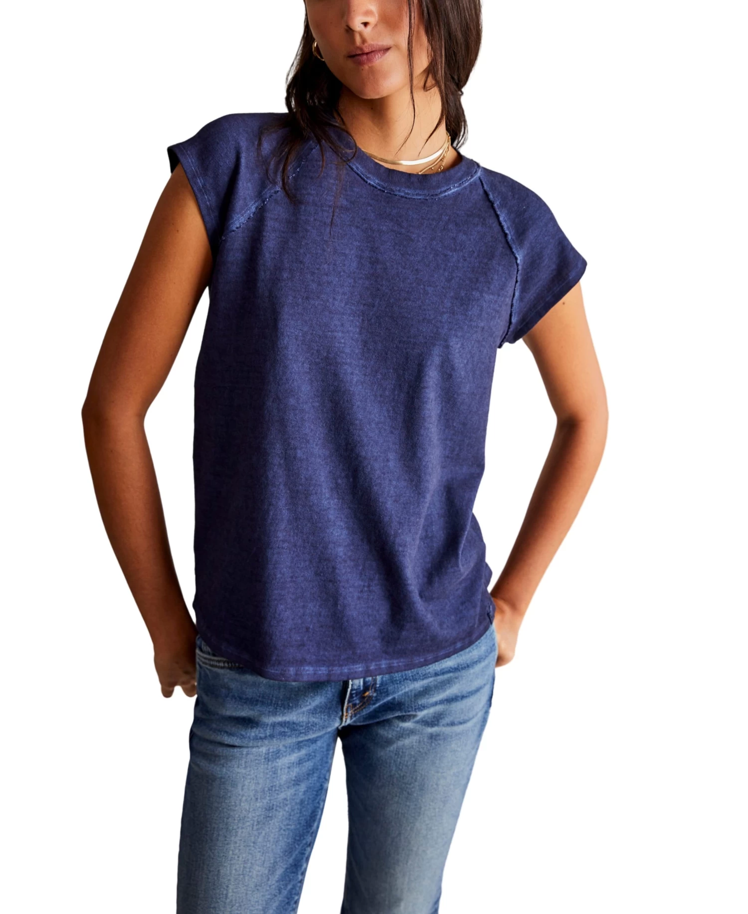 FREE PEOPLE Riley Tee In Peacoat