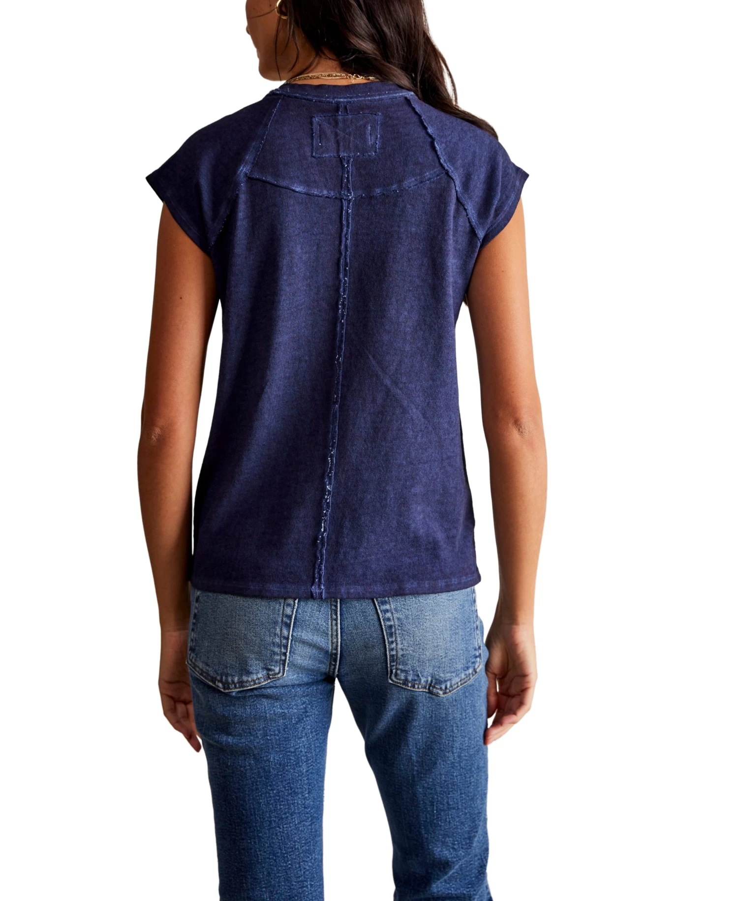 FREE PEOPLE Riley Tee In Peacoat - Image 2