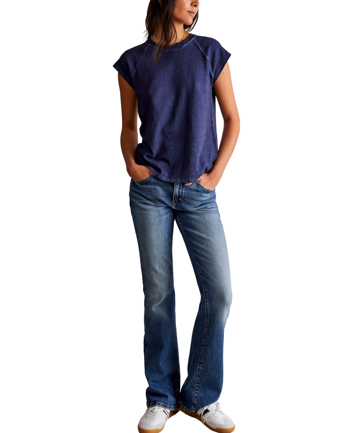 FREE PEOPLE Riley Tee In Peacoat - Image 3