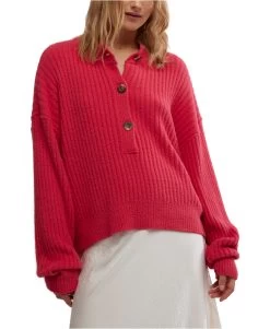 FREE PEOPLE Cocoa Henley In Pink