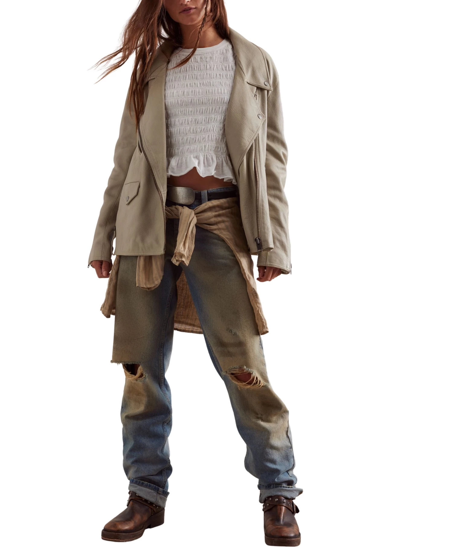 FREE PEOPLE Ivory Sylvie Tee - Image 4