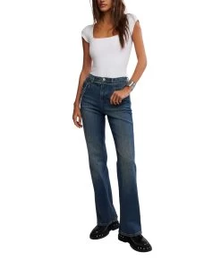 FREE PEOPLE Sabine Slim A Line Jean In Hibernate