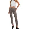 FREE PEOPLE Molly Plaid Slim Pant In Neutral
