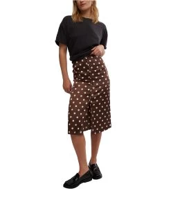 FREE PEOPLE Analise Printed Midi Skirt In Pinecone