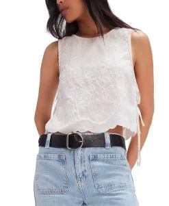 FREE PEOPLE White Faded Gardens Tank