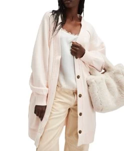 FREE PEOPLE Fresh Start Cardi In Strawberry Float