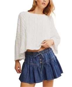 FREE PEOPLE High Tie Roselle Denim Mini