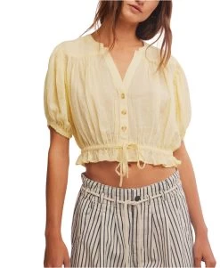 FREE PEOPLE Banana Cream Little Cloud Shirt