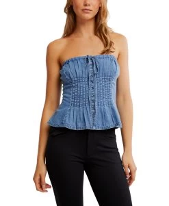 FREE PEOPLE Denim Wink Wink Tube