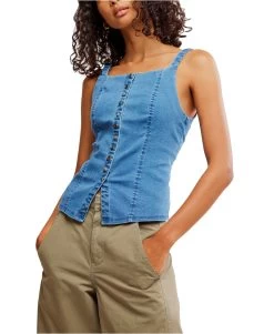 FREE PEOPLE A Moment In Time Denim Vest
