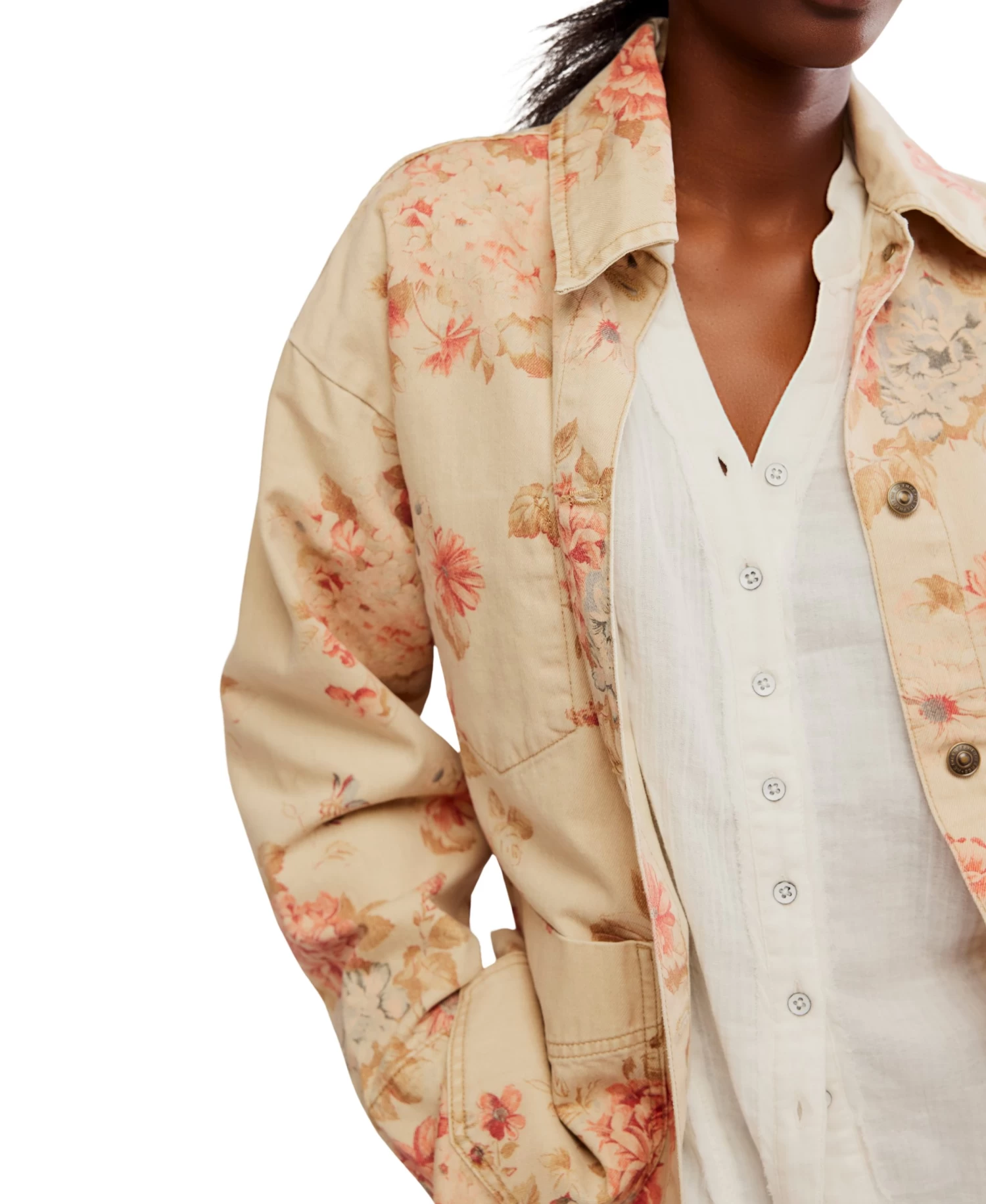 FREE PEOPLE Avery Denim Jacket Print - Image 4