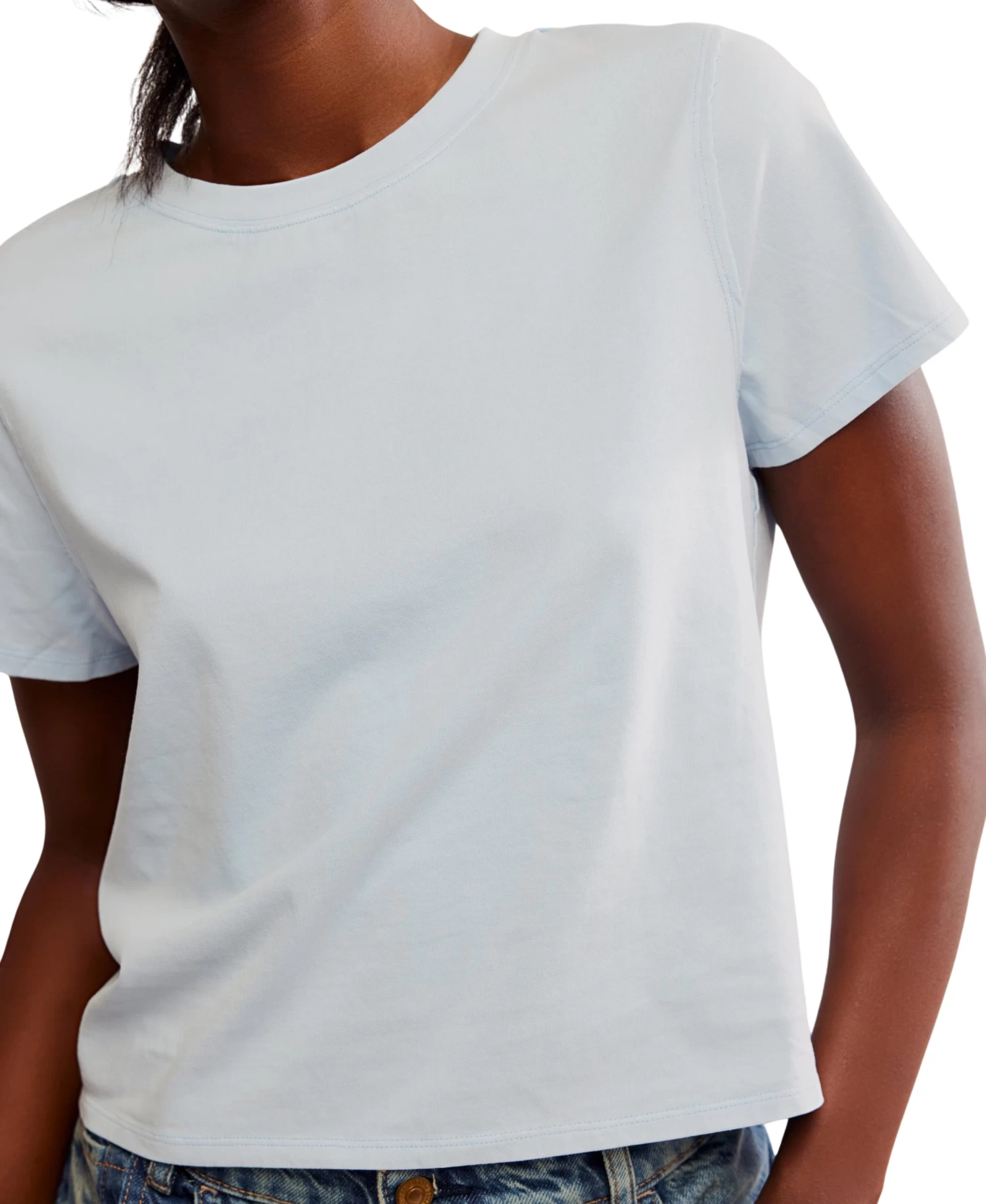 FREE PEOPLE Everyday Tee In Ice Water - Image 4