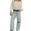 FREE PEOPLE Deep Trance Dropped Boyfriend Jean In Bleached Out