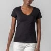 Black V-Neck Short Sleeve Seam Tee