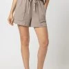 Elastic Waist Shorts In Driftwood