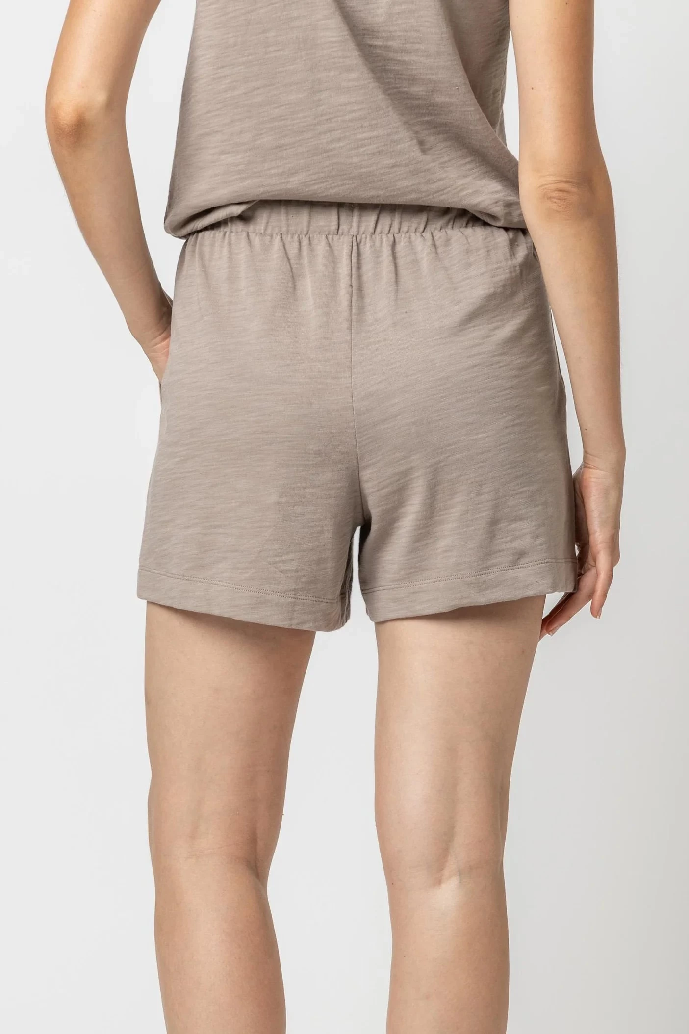Elastic Waist Shorts In Driftwood - Image 2
