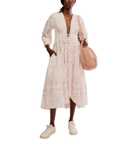 FREE PEOPLE Pappiet Midi Dress In Femme