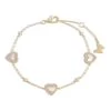 Multi Heart Stone Bracelet - Mother Of Pearl