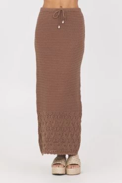Pecan Crochet Maxi Skirt