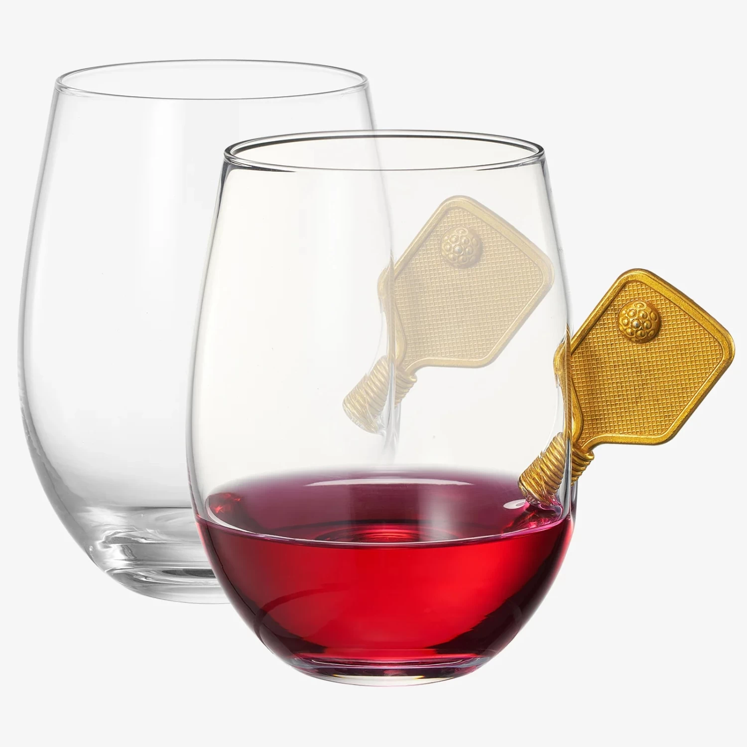 Set Of 2 Pickleball Wine Glasses