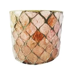 Plum Mosaic Votive Holder
