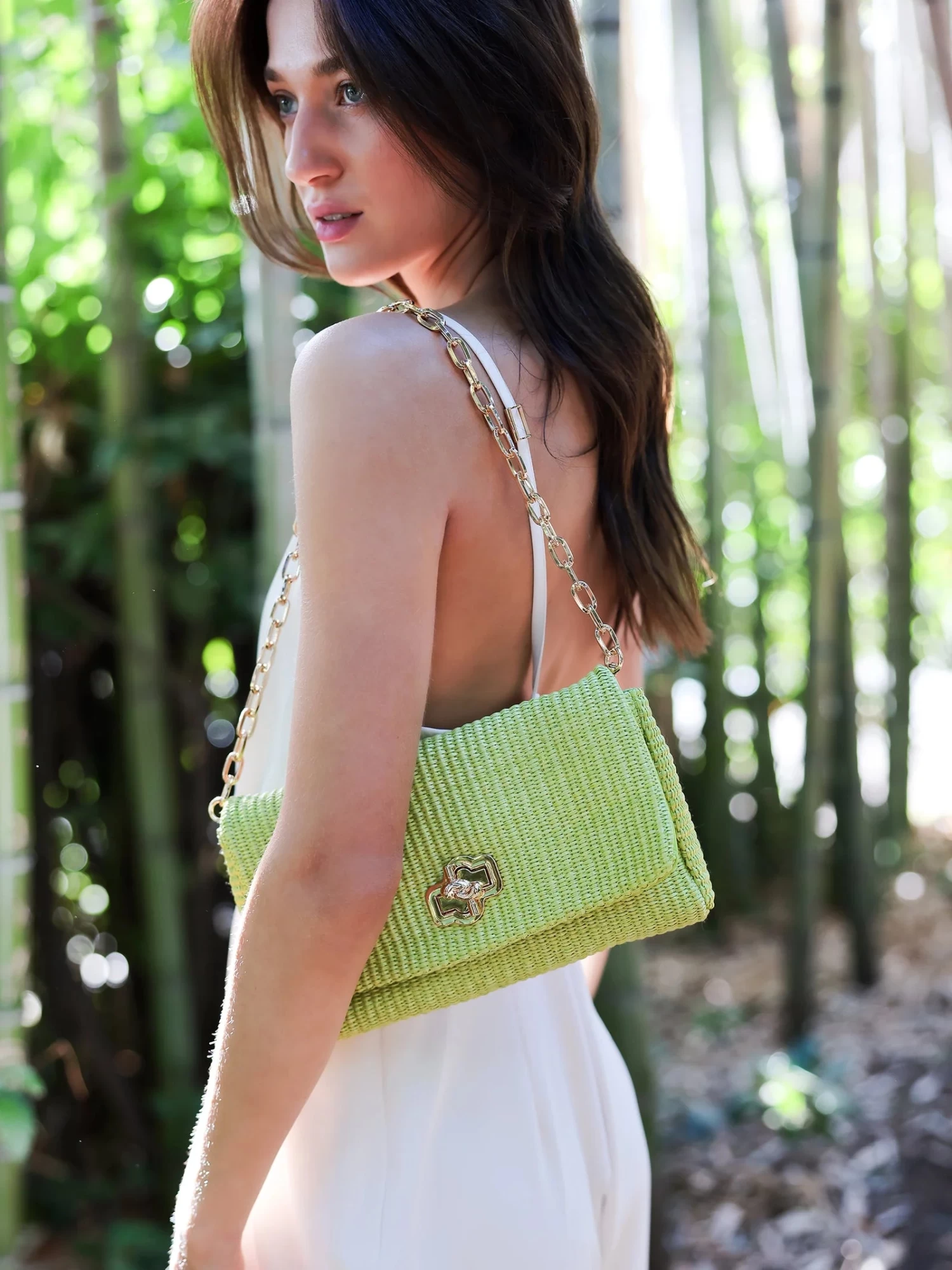 Raffaella Shoulder Bag In Lime - Image 6