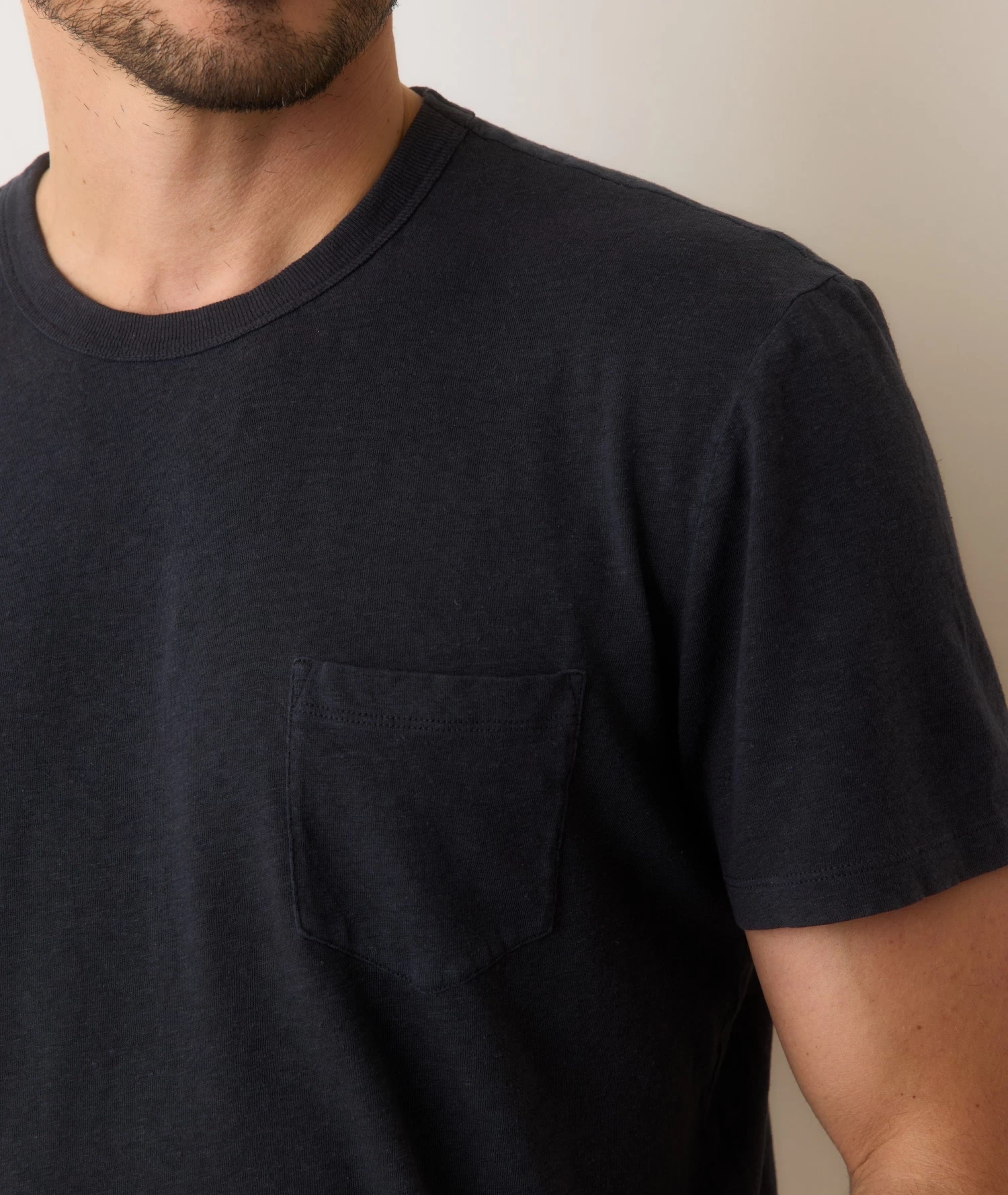 Marine Layer Relaxed Hemp Cotton Tee In Faded Black - Image 3