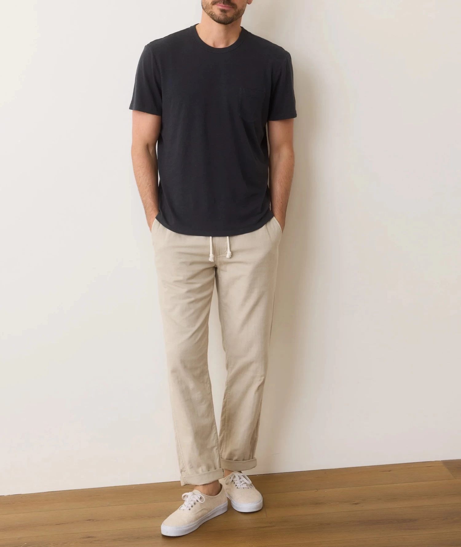 Marine Layer Relaxed Hemp Cotton Tee In Faded Black - Image 5