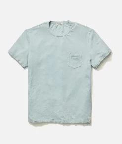 Marine Layer Relaxed Hemp Cotton Tee In Surf Spray