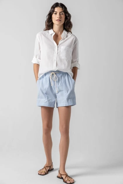 Relaxed Long Sleeve Button Down In White - Image 4