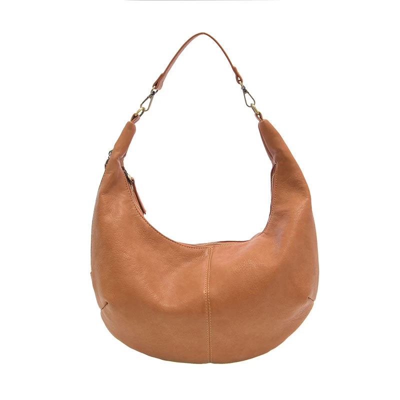 Rhea Slouchy Crescent Shoulder Crossbody Bag In Golden Brown