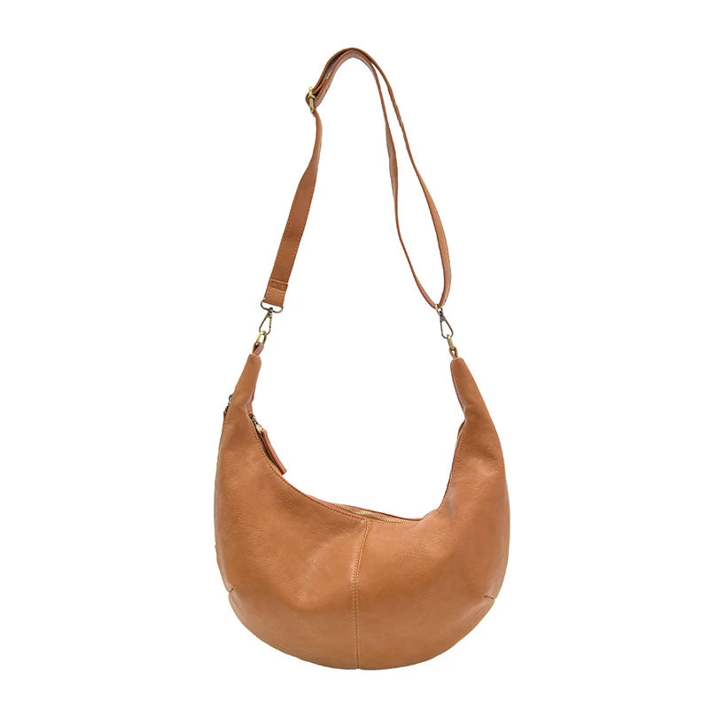 Rhea Slouchy Crescent Shoulder Crossbody Bag In Golden Brown - Image 3