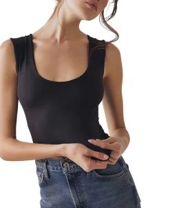 FREE PEOPLE Clean Line Muscle Cami In Black