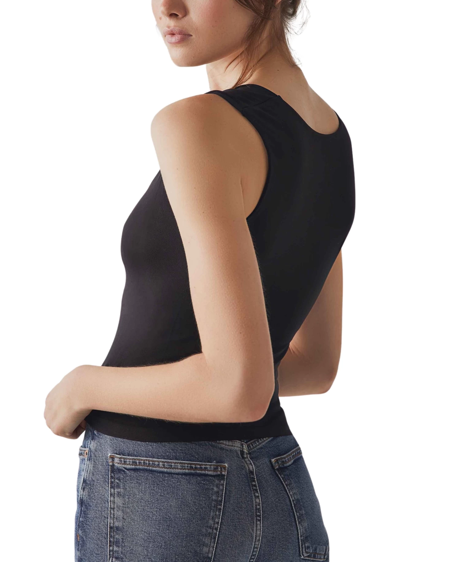 FREE PEOPLE Clean Line Muscle Cami In Black - Image 2